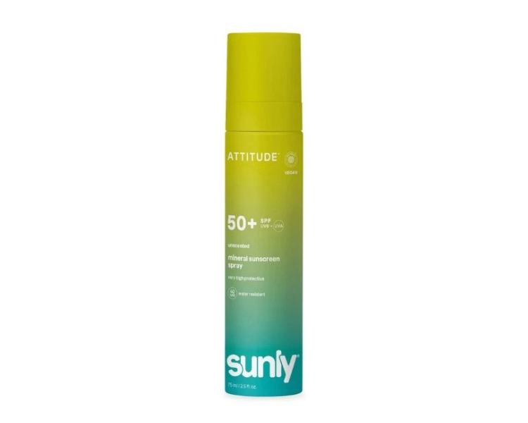 Attitude Minerálny opaľovací krém v spreji SPF 50 – bez vône
