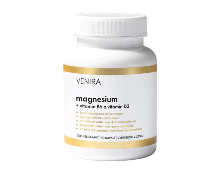 Venira magnézium bisglycinát s vitamínom B6 a vitamínom D