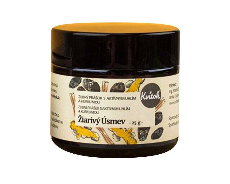 Kvitok Zubný prášok s čiernym uhlím a kurkumou