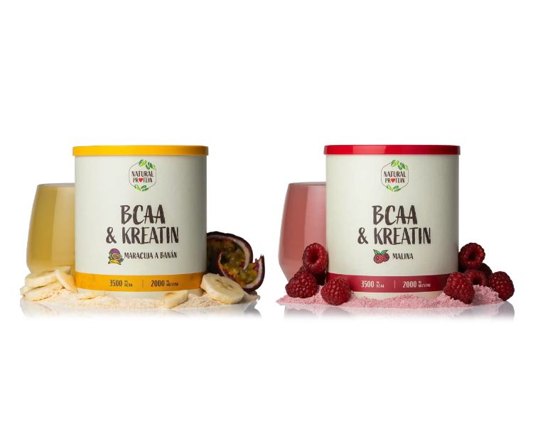 NaturalProtein BCAA + Kreatin (Maracuja banán_Malina)